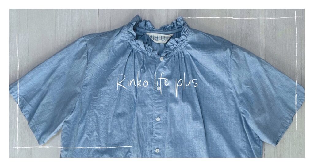 フリルネックブラウス